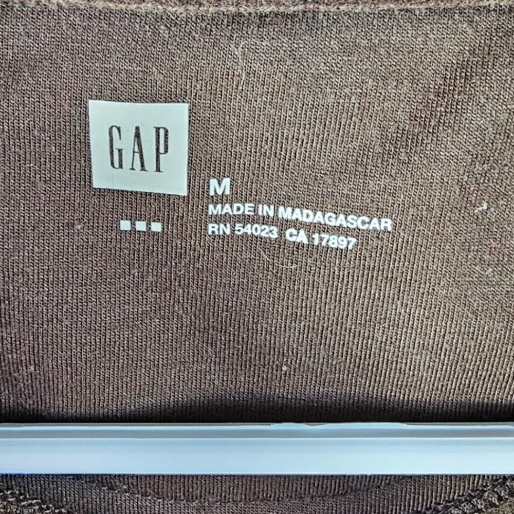 GAP Fleece Quarter Zip Pullover Brown Mock Neck Long Sleeve Size Medium - Picture 3 of 5